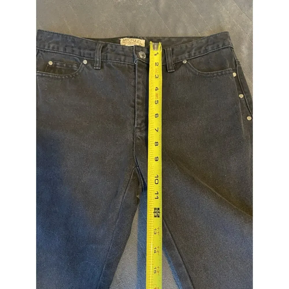 Michael Kors Black Sz 6 Silver Grommet Denim Slight Flare Jeans